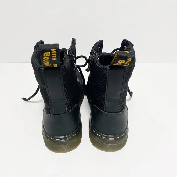 DR MARTENS BLACK COMBS J BLACK LACE UP & ZIPPER ANKLE BOOTS SIZE Little kid 2 - Picture 4 of 11